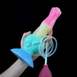 Squeeze Ejaculating Water 8.2"Alien Big Knot Penis Dildo Cock ...