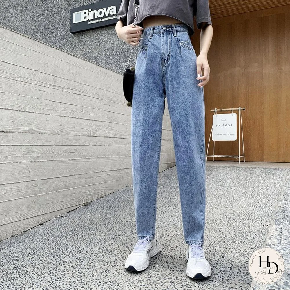 Woman Jeans High Waist Clothes Wide Leg Denim Clothing Blue Streetwear Vintage Quality Fashion Harajuku Straight Pants