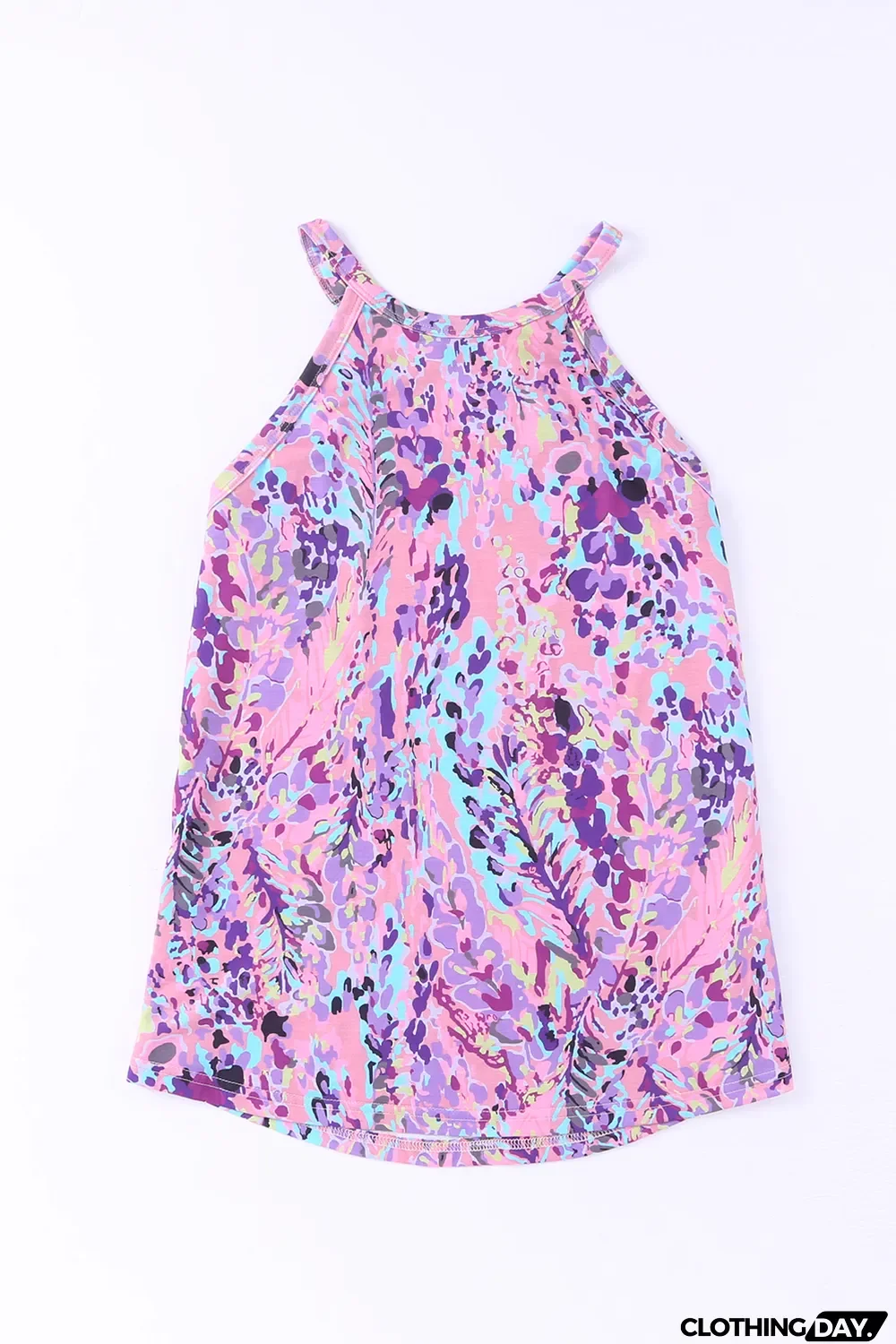 Multicolor Tropical Floral Print Racerback Tank Top