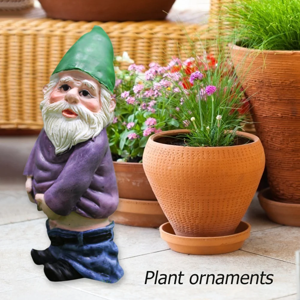 Mini Dwarf Gnome Statue Garden Ornament Resin Fairy Micro Landscape Elf (A)