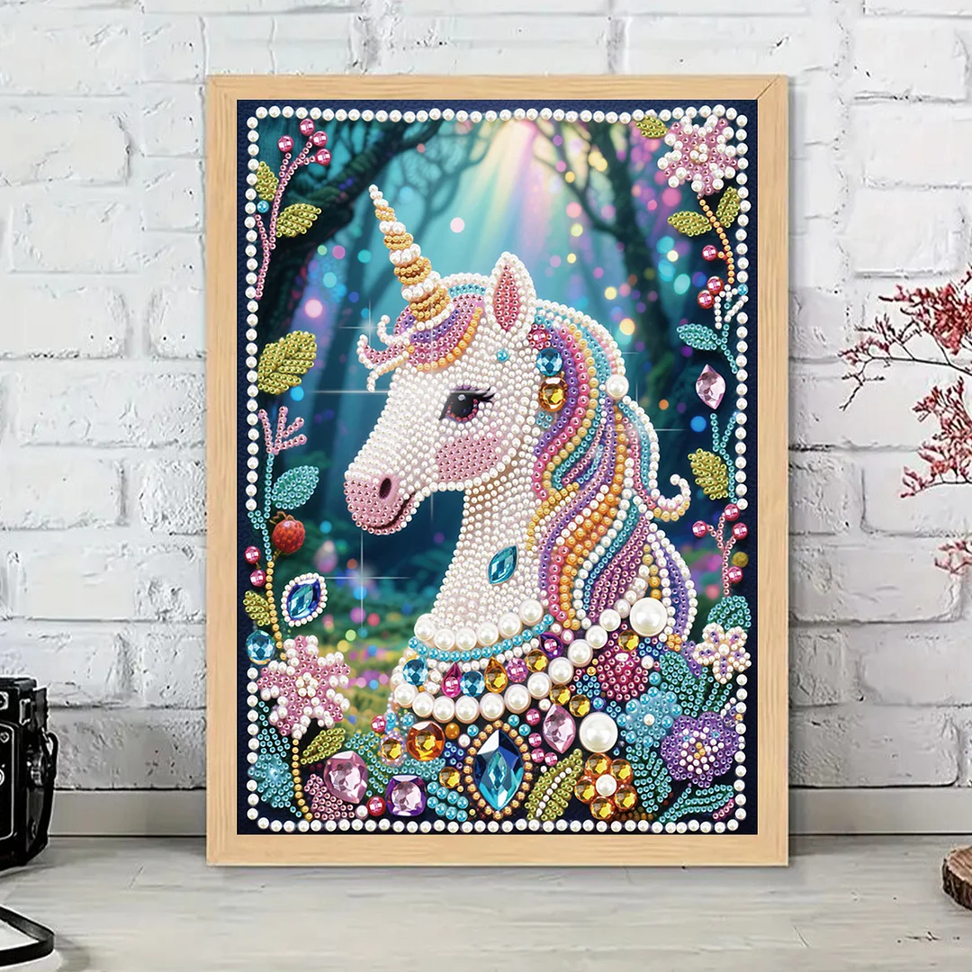 White Wildebeest DIY Partial Diamond Pearl Painting Art Kits 30x40cm Special Shape Pearl Gem Paintings Picture Arts Craft for Home Wall Decor