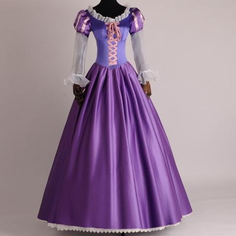 Disney Tangled Rapunzel Princess Purple Dress Cosplay Costume