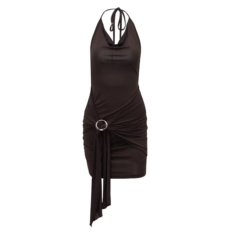 Brownm Brownm Spring New Fashion Sexy Back Royal Sister Wind Deep V Sling Dress