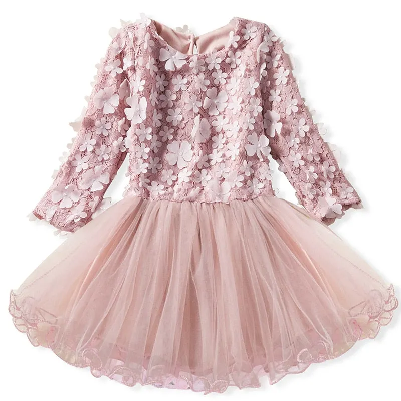 Winter Girls Dress 2021 Girls Clothes Princess Party Dress Backless Lace Tutu Layered Dress Elegant Ceremony Teenage Costume