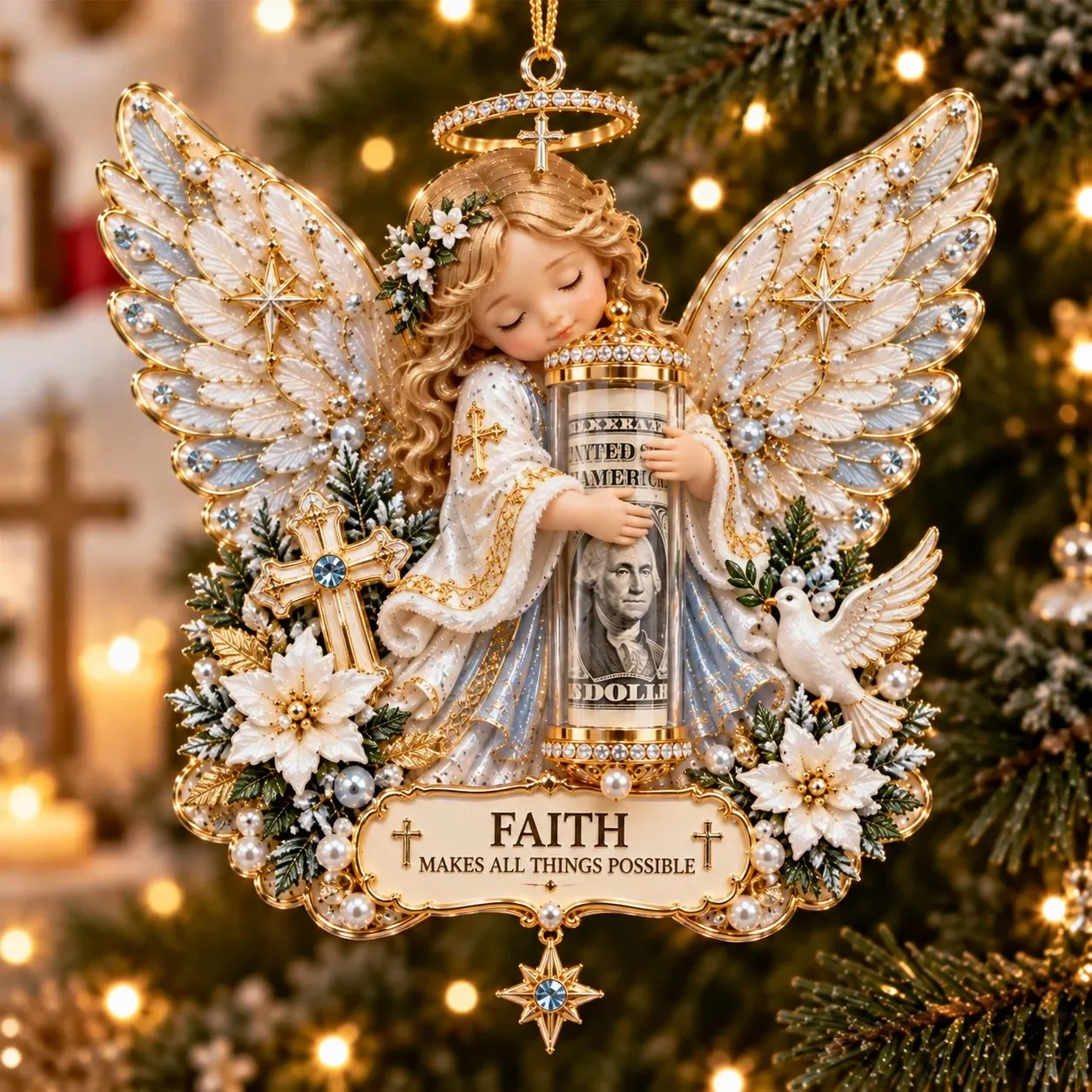 Faith Angel Cash Holder Ornament