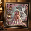 Sakura Garden Hanfu Lady Special Shaped DIY Partial Drill Diamond Painting Kit for Adults Beginners Home Decor Diamonds Paintings Gem Art 30x30cm