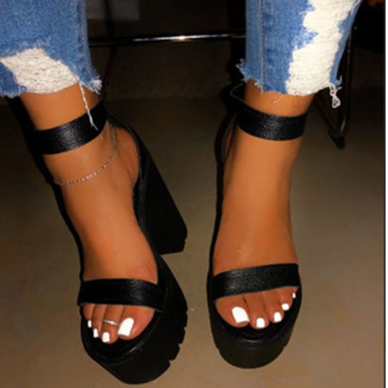 2022 Sexy Classic High Heels Women Sandals Summer Shoes Ladies Strappy Pumps Platform Heels Woman Ankle Strap Shoes Female Pumps