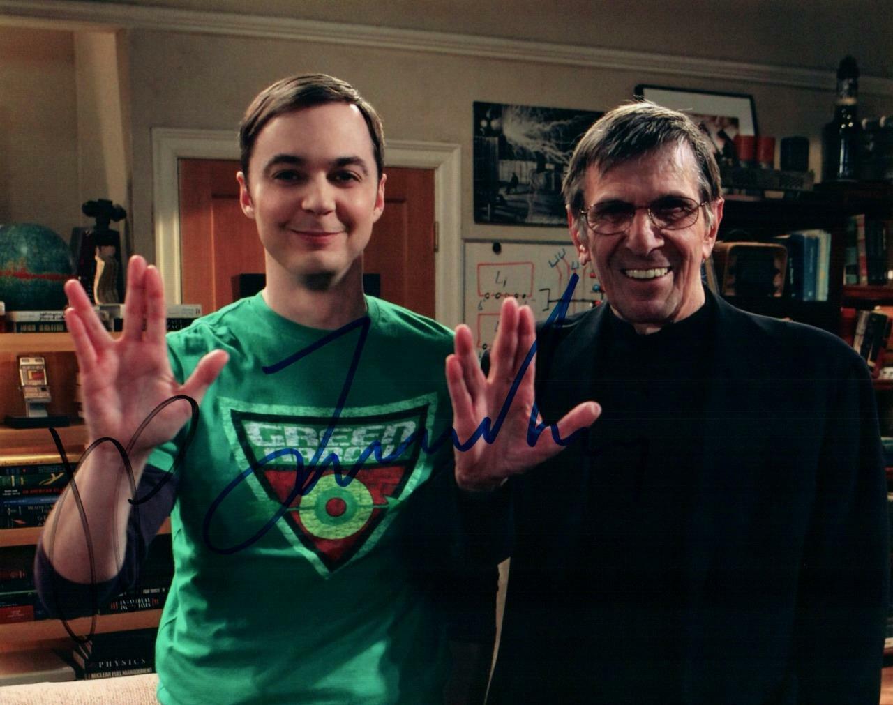 Leonard Nimoy Jim Parsons autographed 8x10 Photo Poster painting Really nice signed Photo Poster painting COA