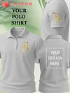 Custom Your Own Design Polo Shirt - Personalized Photo/Text/Logo/Image Printing, 3-Sided Printing, Regular Fit, Minimalist Style, All-Season Comfort, Machine Washable, Perfect for Golf, Casual & Business Wear