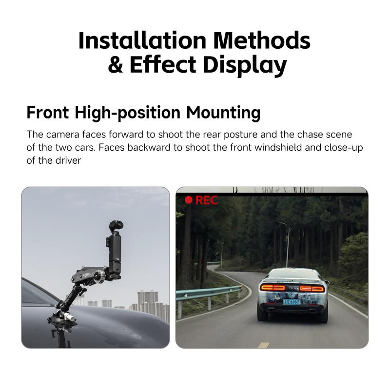 Product Introduction of MOVMAX Blade Arm Car accessories Camera Phone Suction Mount Camera Shock Mount  for phone camerasfor DJI Pocket 3. Insta 360. and GoPro 9