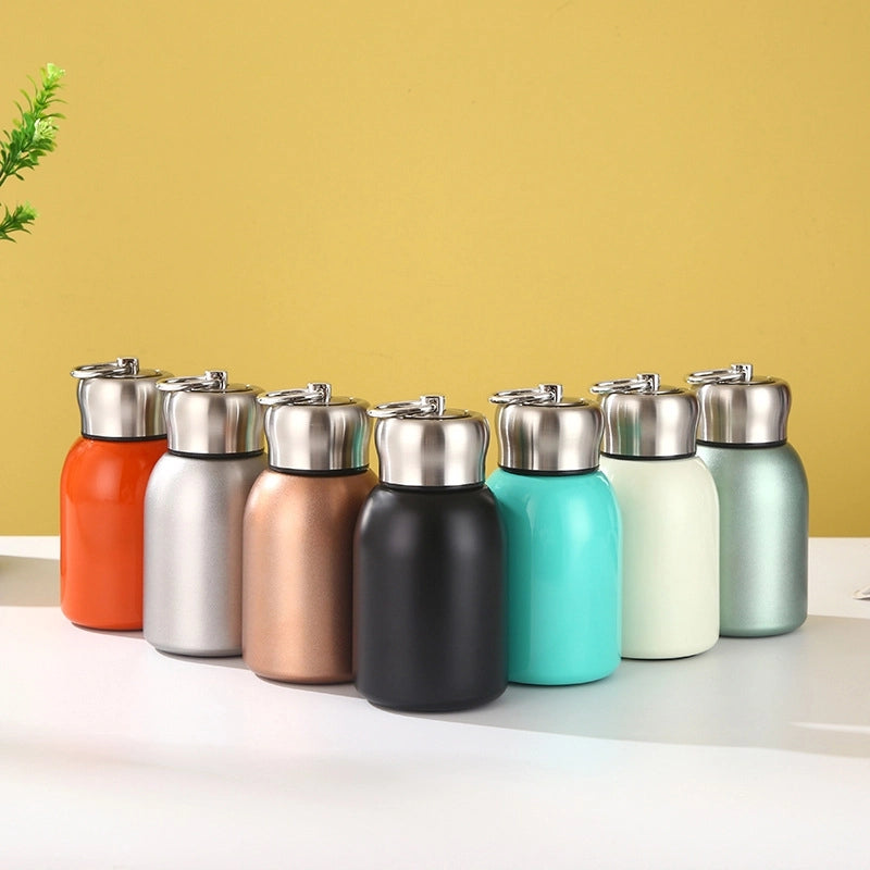 Creative 304 Stainless Steel Small Fat Ding Thermos Cup High Color Value Mini Simple Small Belly Cup With Lifting Ring Cup Customization