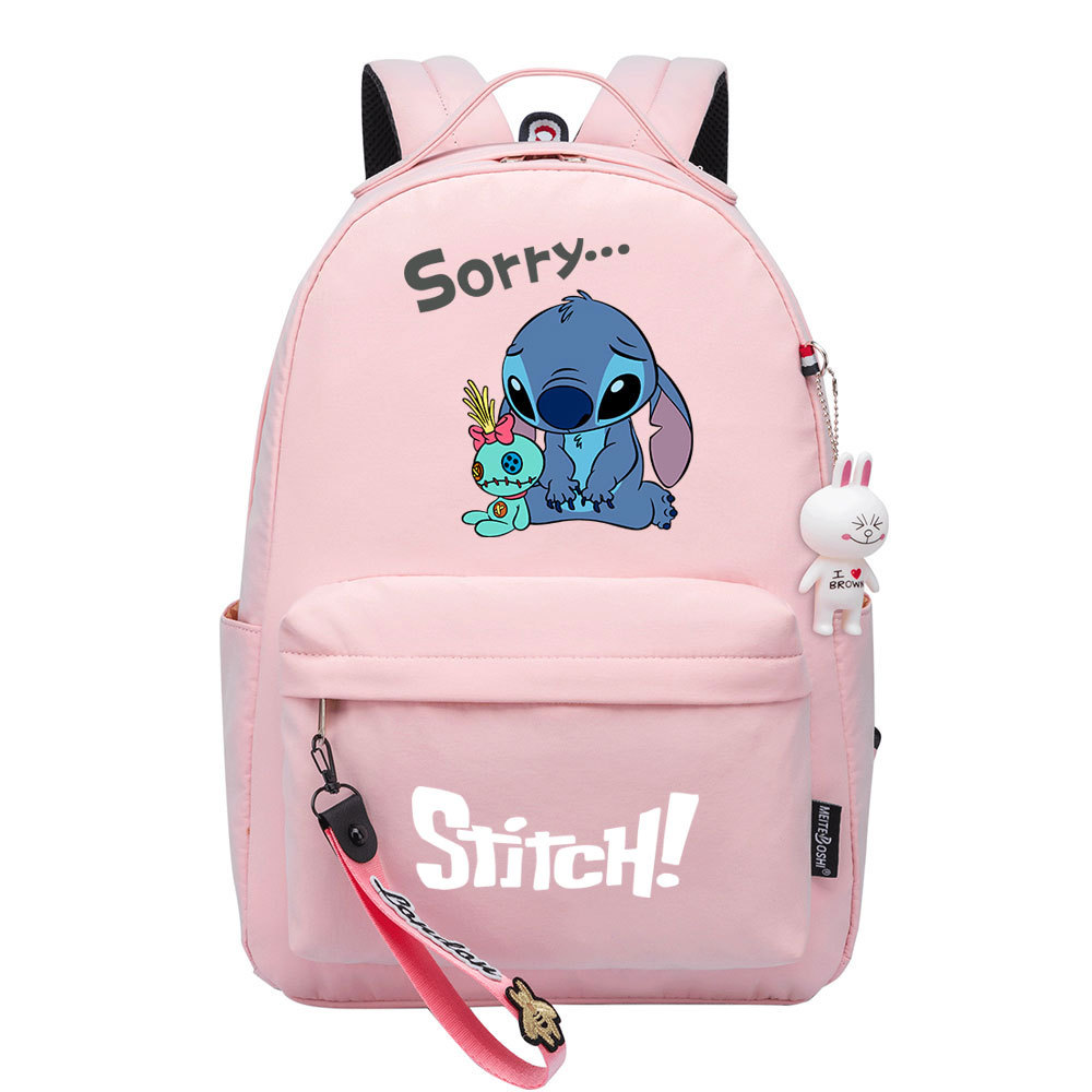 Disney Lilo & Stitch Backpack – Cute and Fashionable Schoolbag with Double Side Pockets and Large Capacity for Leisure Travel-Mayoulove