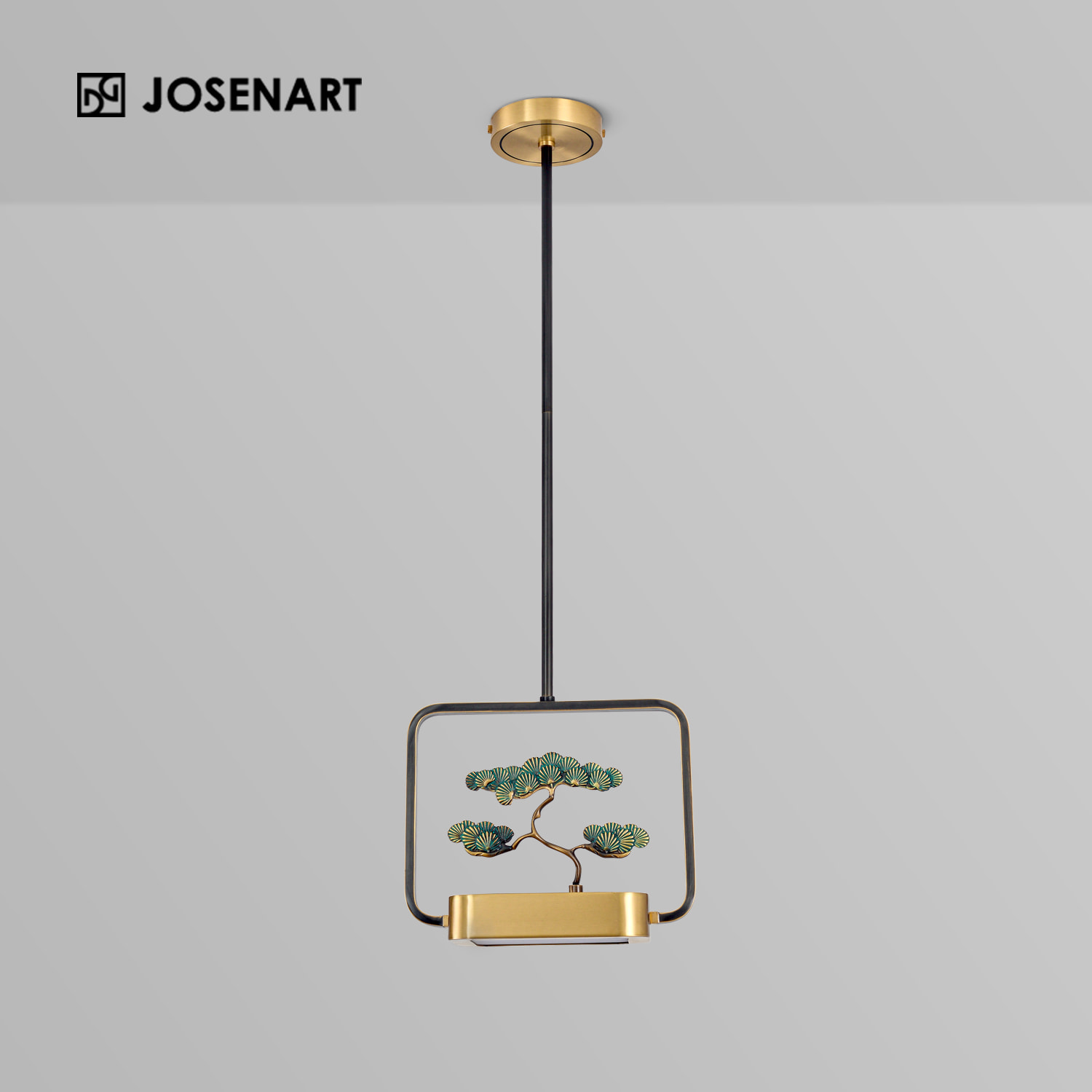 Contessa Brass Shade Suspension Lamp  JOSENART Josenart