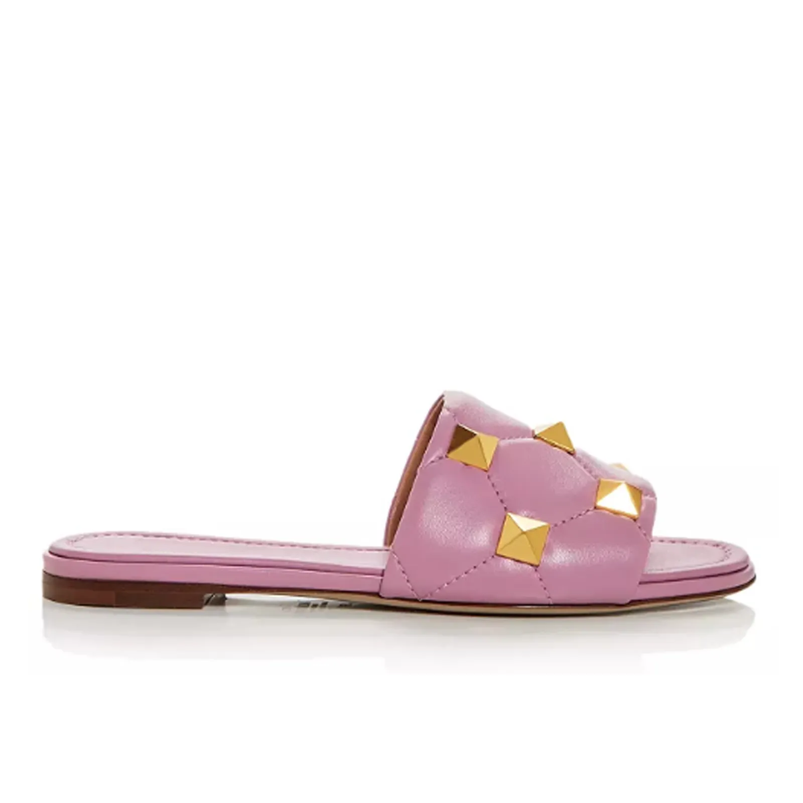 Women's Roman Stud Quilted Slide Sandals Pink-vocosishoes