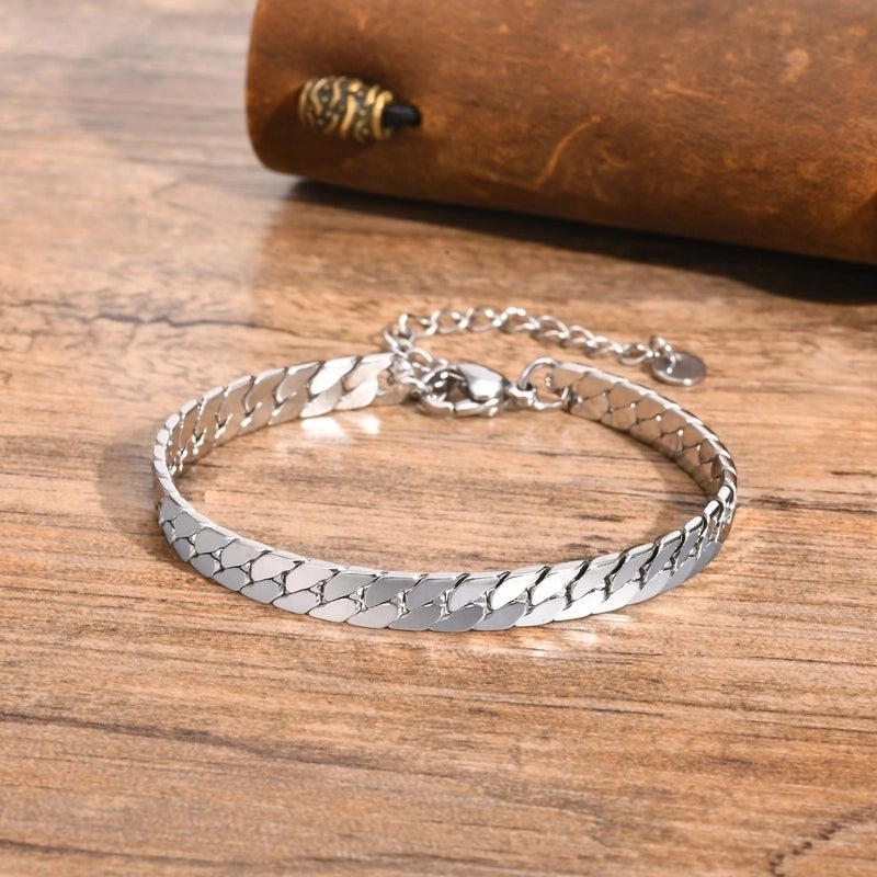Minimalist Solid Color 201 Stainless Steel Men’s Bracelets