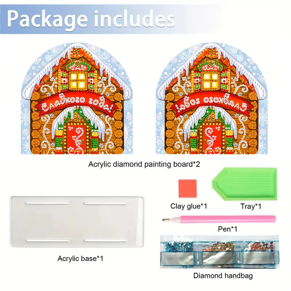 DIY Acrylic Christmas Cookie House Diamond Painting Napkin Rack Decor for Art Crafts