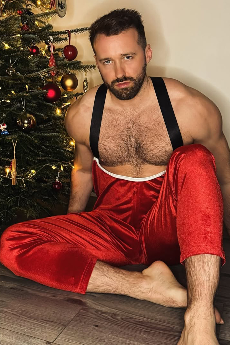 Ciciful Christmas Red Velvet Stretchy Suspenders Jumpsuit