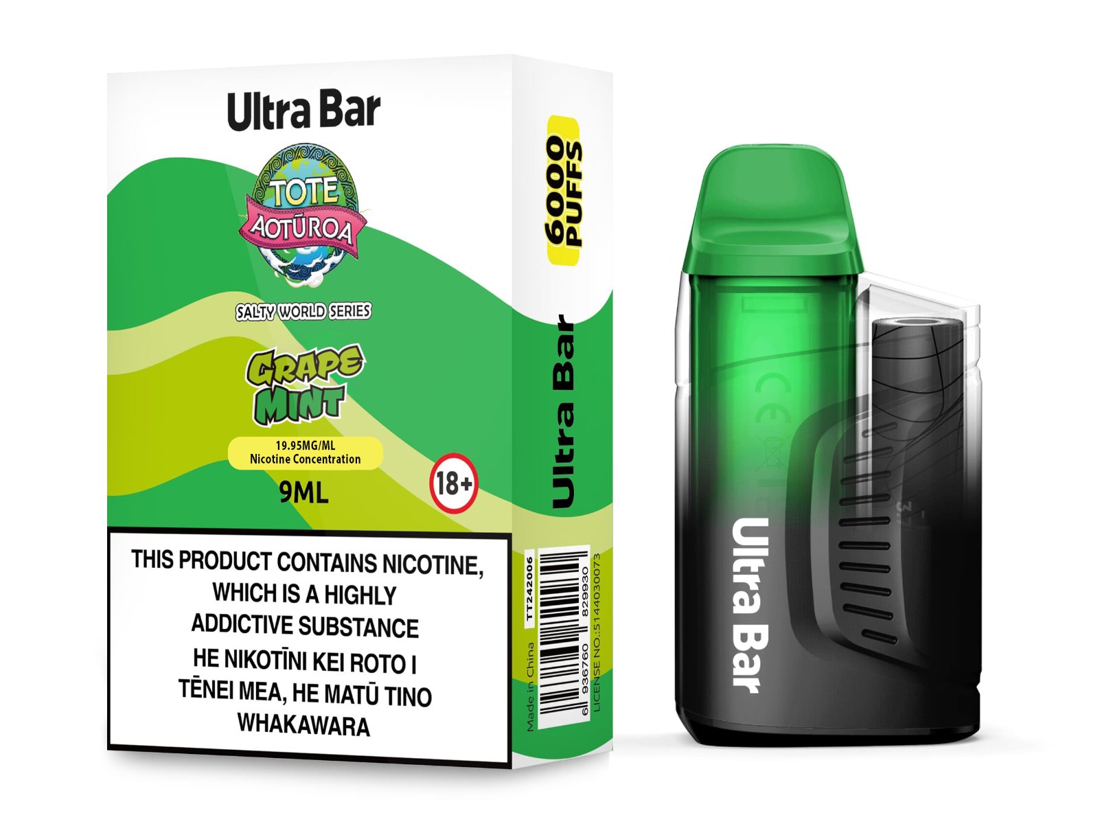 Ultra Bar Grape Mint 6000PUFFS  Ultra Bar