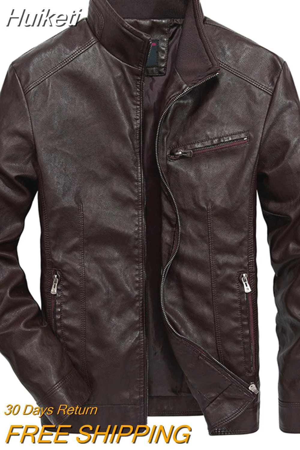 Huiketi Quality Brand Motorcycle Leather Jackets Men 2023 Warm Patchwork Military Jacket Baseball Collar Pilot Leather Jacket Coats