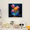 Luminous Tulip Vase-11CT Stamped Cross Stitch 40*40cm/15.75*15.75in tapestrymarket