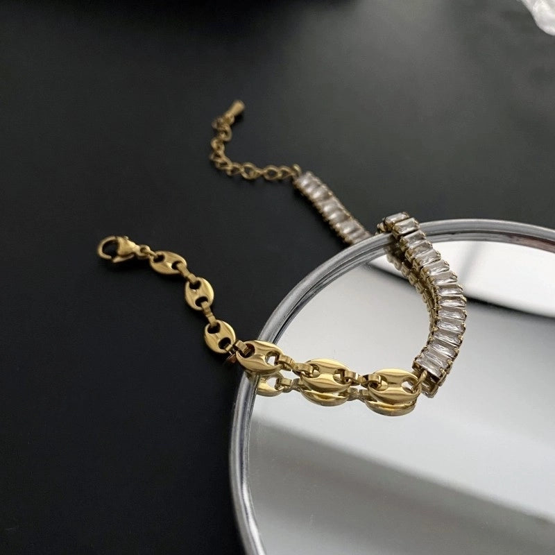 Basic Minimalist Classic Style Geometric Titanium Steel Bracelets In Bulk