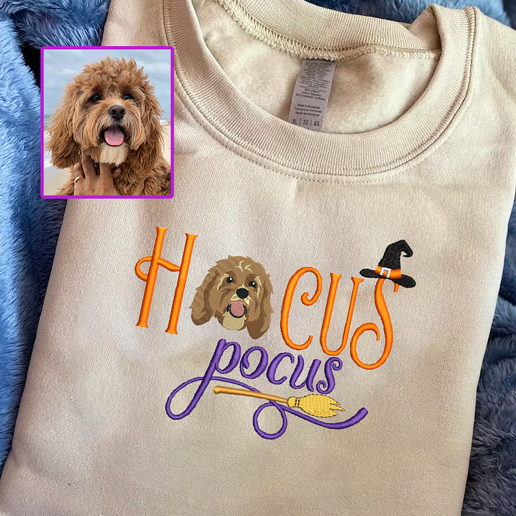 Halloween Hocus Pocus Personalized Embroidered Pet Dog Cat Hoodie Sweatshirt T-Shirt
