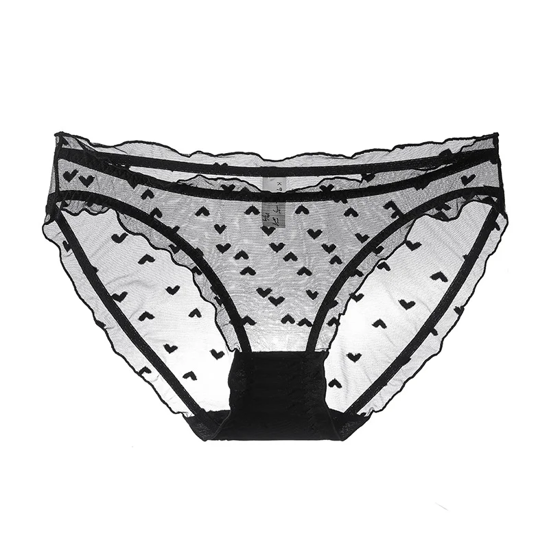 Brownm Pure Cotton Wave Sexy Lace Underwear Women's Summer Ultra-Thin Breathable Comfortable Lady's Sex-Squire Pure Mid-Rise Shorts Panties
