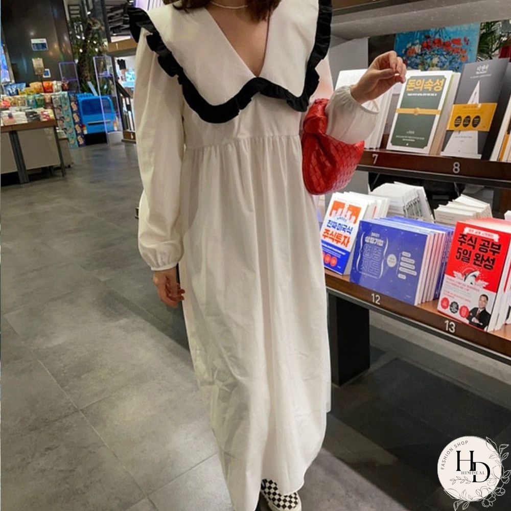 Doll Collar Loose Ruffled Loose Dress Women
