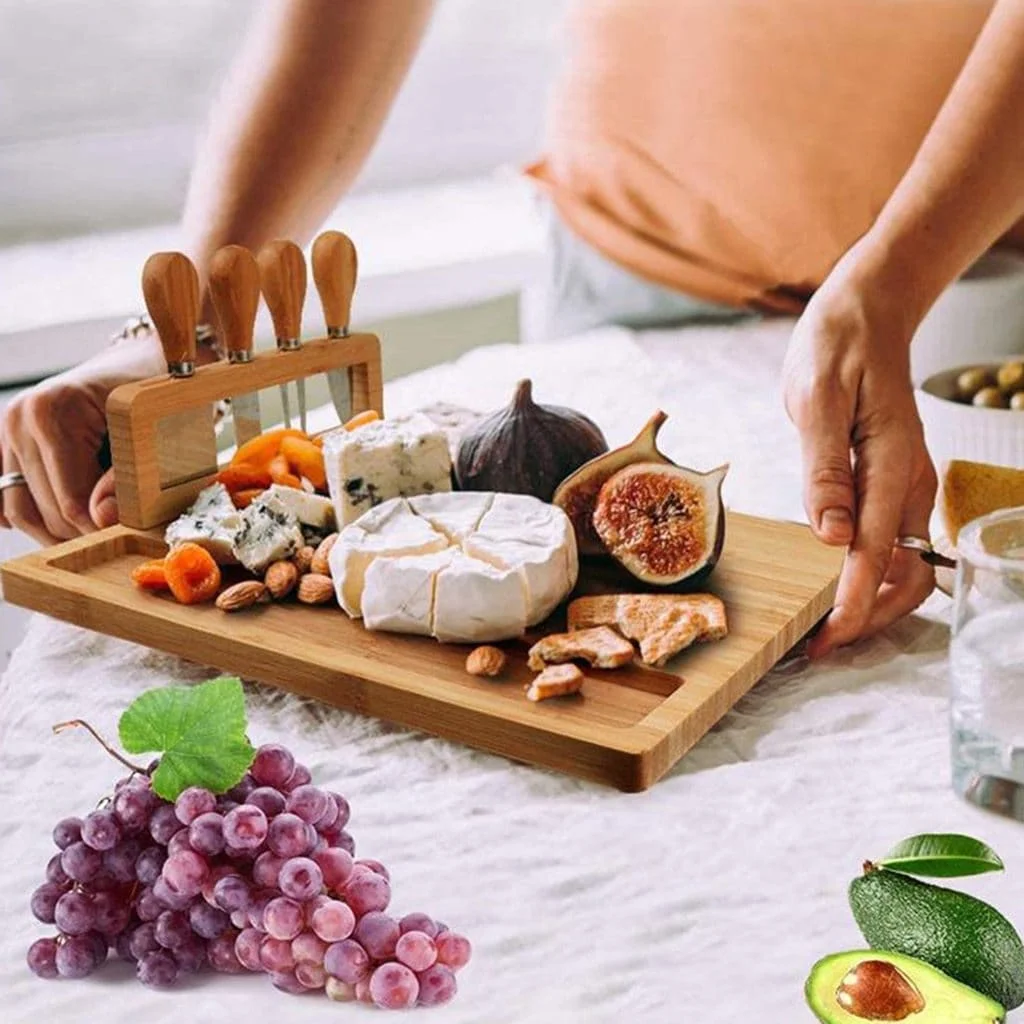 Bamboo Cheese Board Set