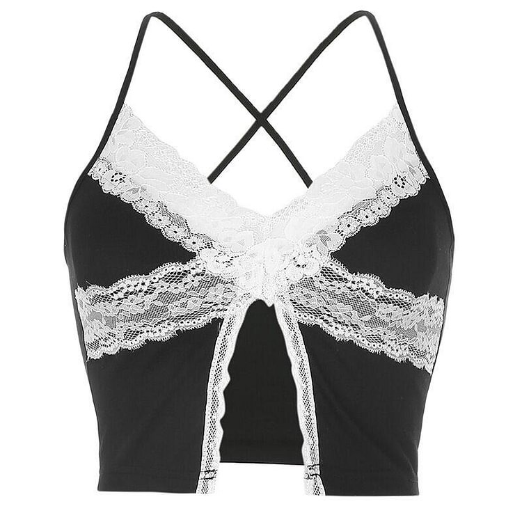 Gothic Lace Patchwork Camisole Top