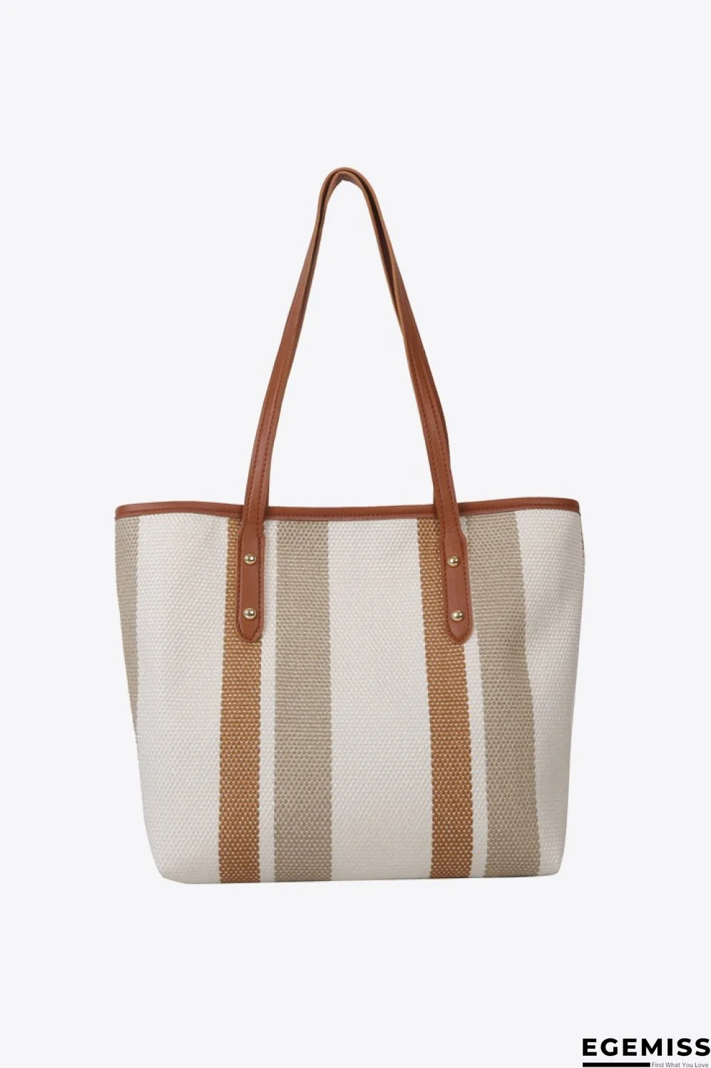 Striped Straw Tote Bag | EGEMISS