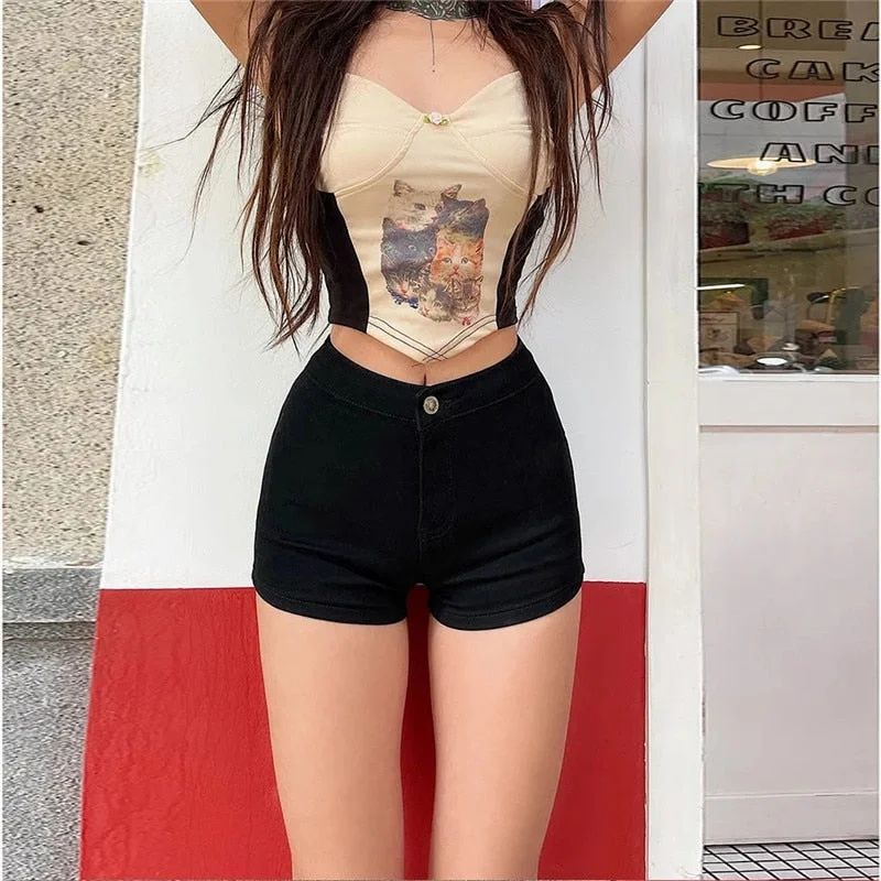 Ins Sexy Summer Denim Shorts Women High Waisted Push Up Skinny Slim Short Jeans Feminino Ropa Mujer Verano 2021