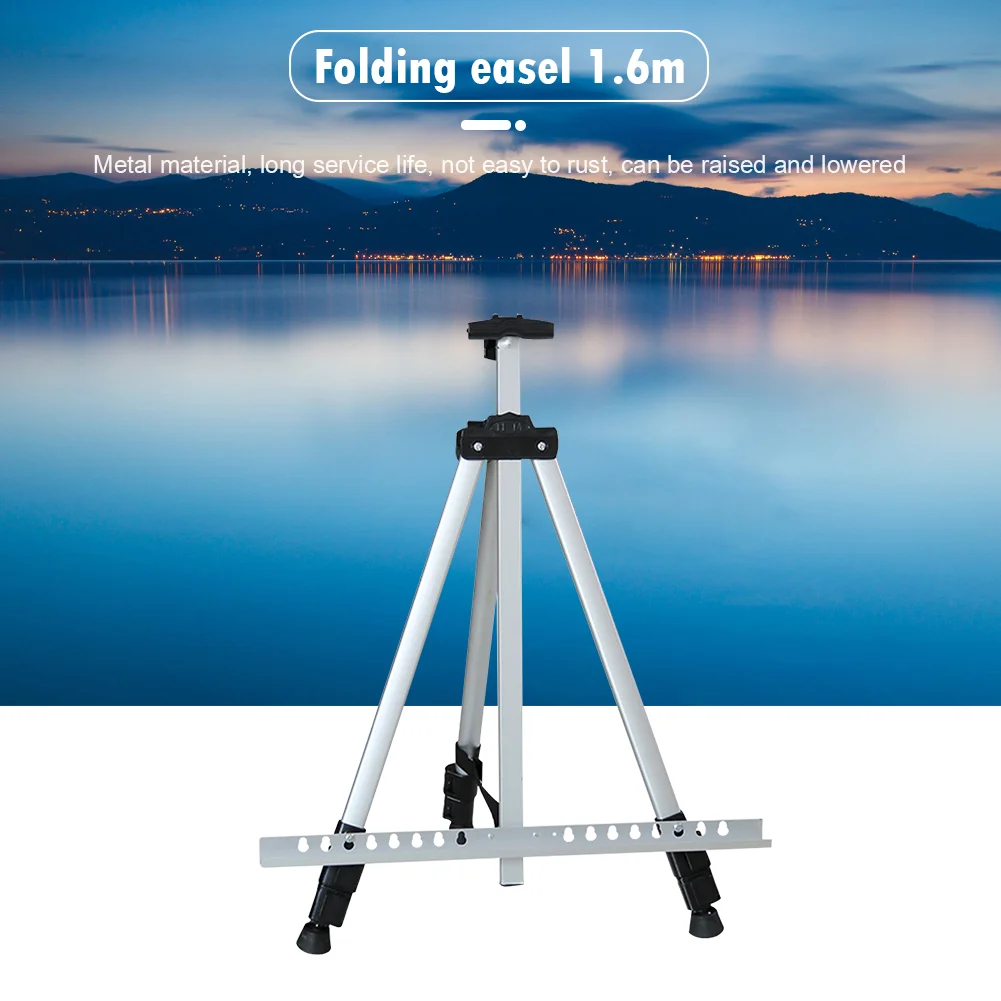 1.6m Aluminium Alloy Folding Painting Frame Adjustable Tripod Display Shelf