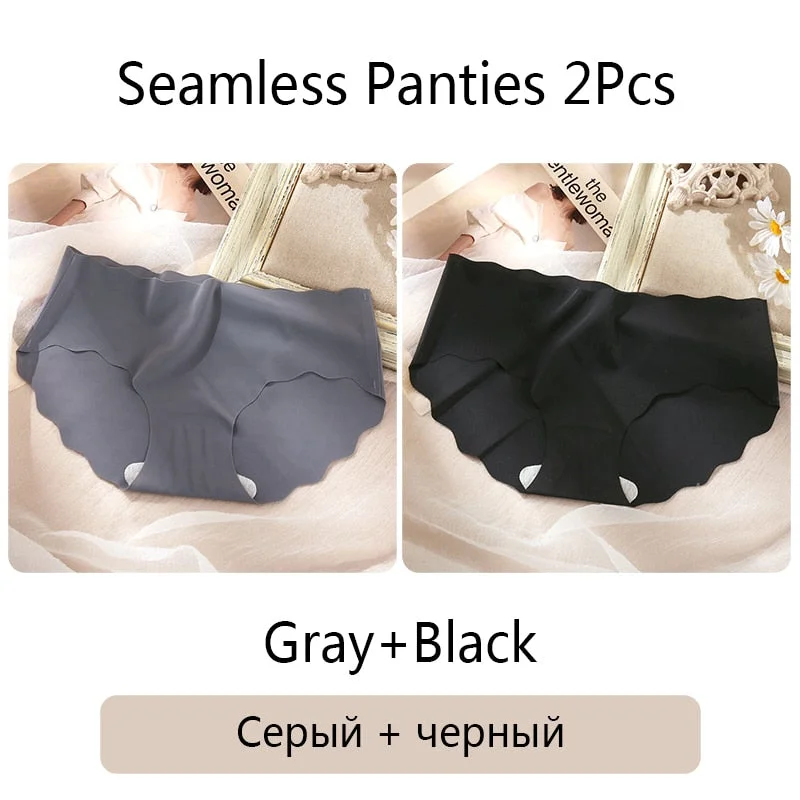 FINETOO M-XL Seamless Underwear Low Waist Solid Color Panties Women Rippled Underpants Girls Briefs Smooth Panty Female Lingerie