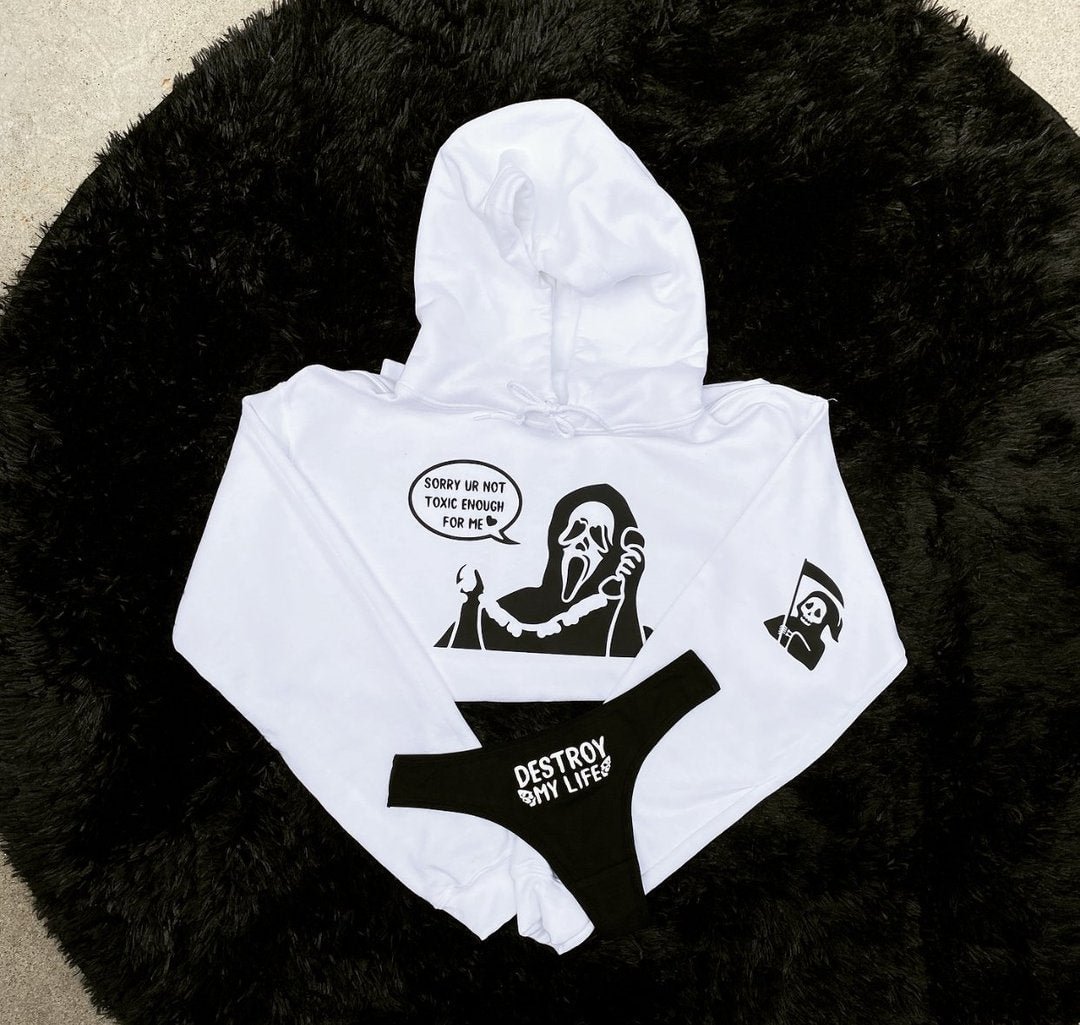 Personalized skull sweatshirt comfortable panty set