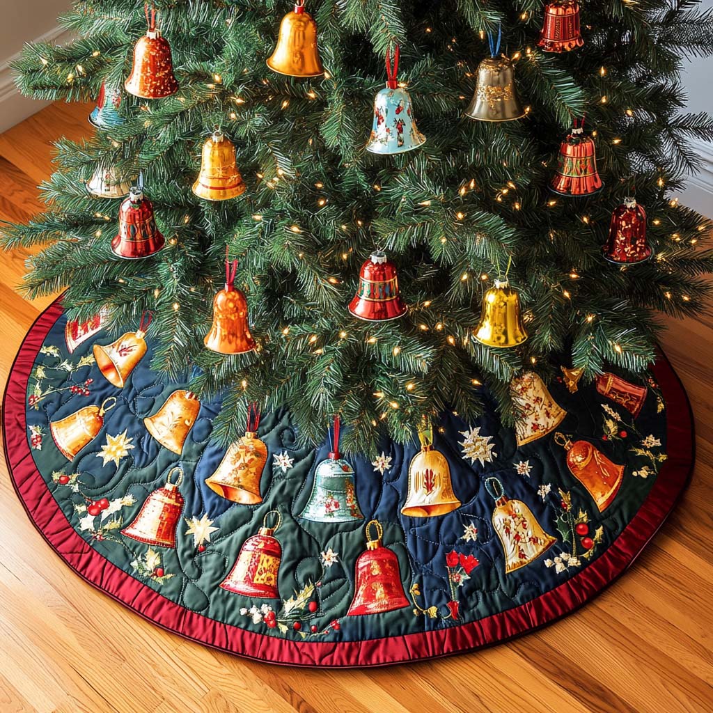 Starry Tones Christmas Quilted Tree Skirt NCU0NT2343