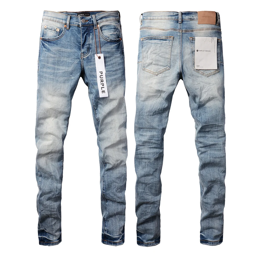 Purple Jeans distressed blue and white skinny jeans