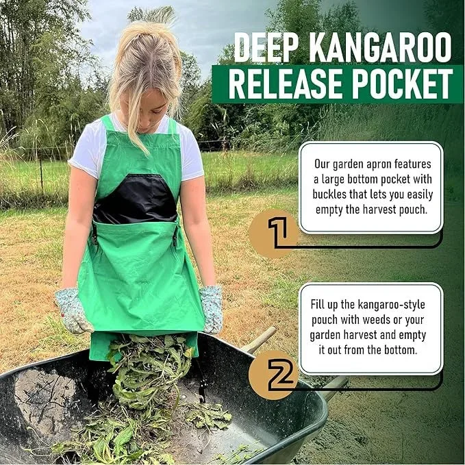 💖Mother's Day Hot Sale 49%OFF🌺Cross Back Gardening Apron With Deep Kangaroo Release Pockets