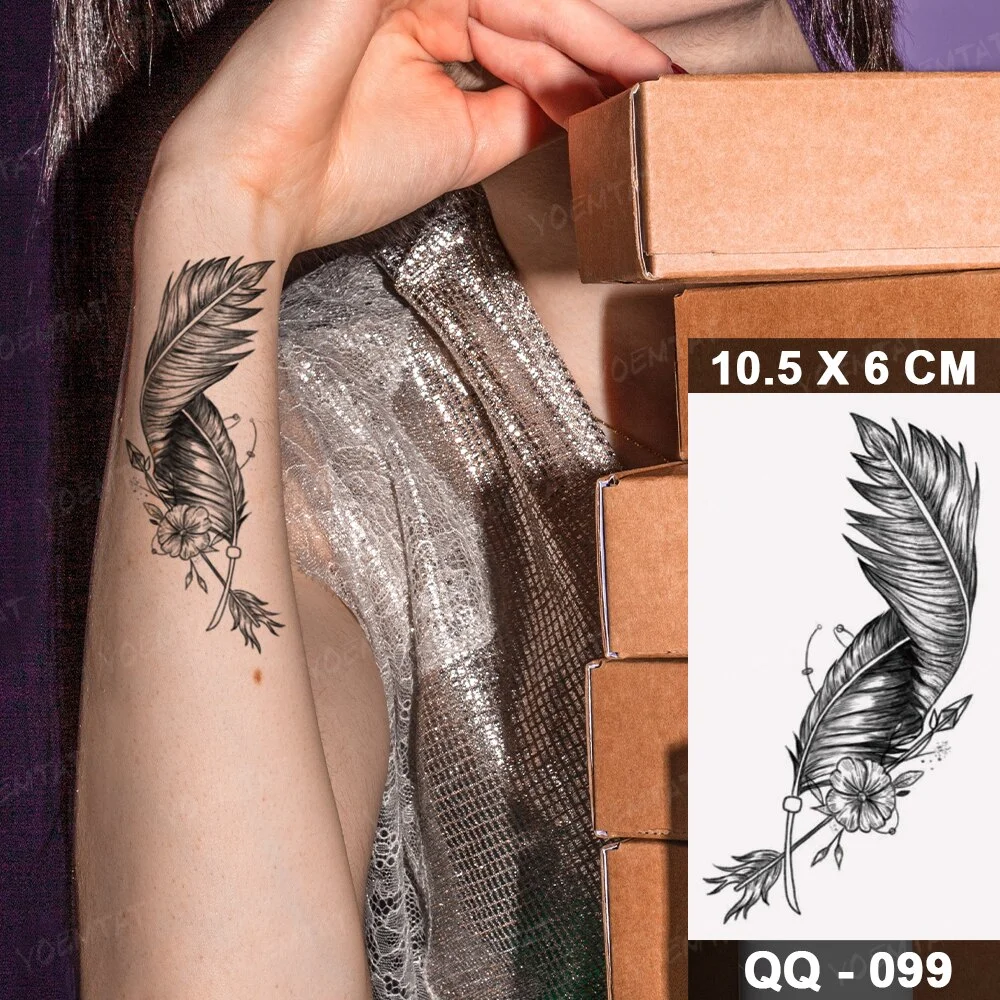 Sdrawing Plant Waterproof Temporary Tattoo Sticker Woman Girl Man Color Flower Flash Tatoo Ankle Body Art Transferable Fake Tatto