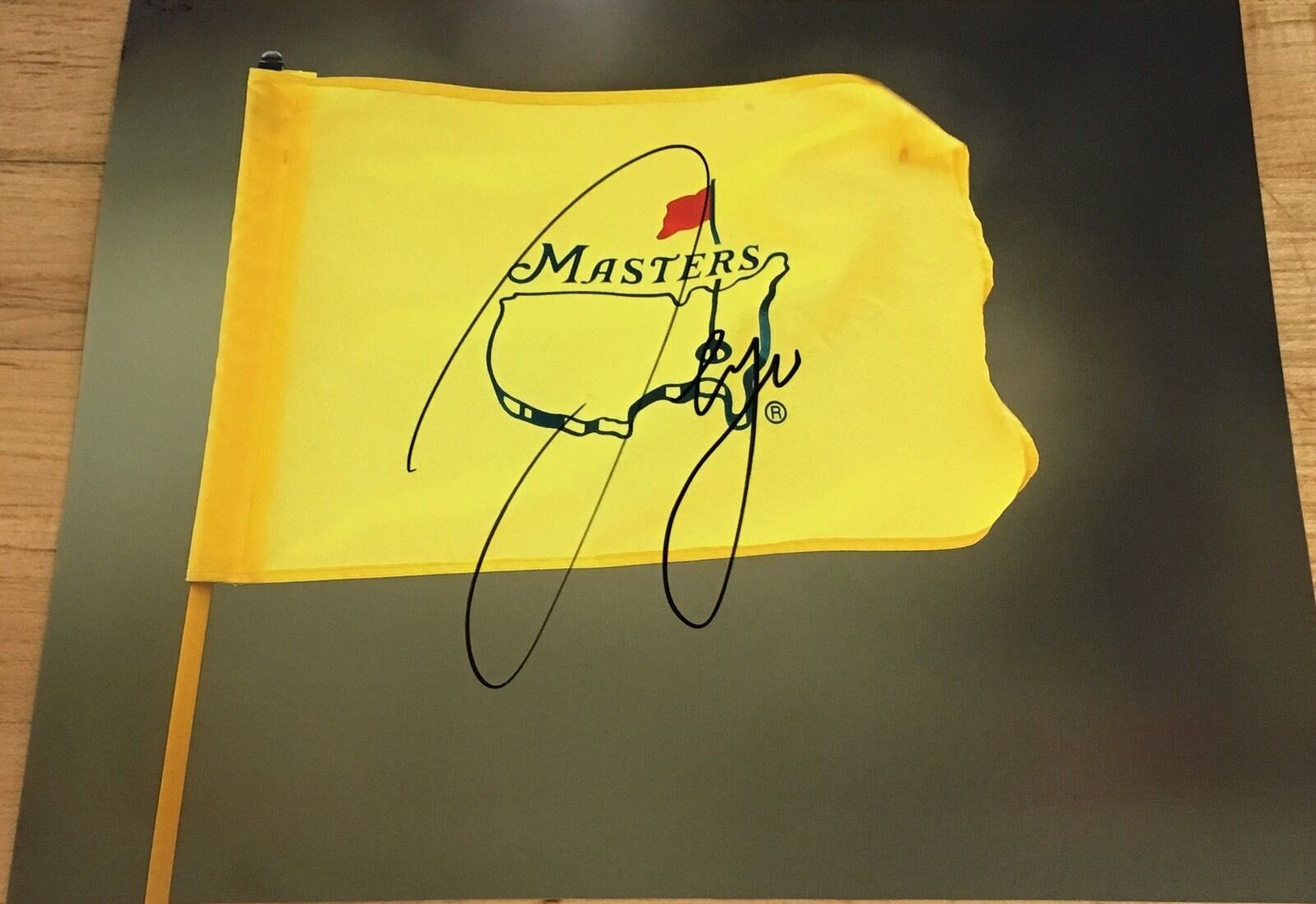 SERGIO GARCIA SIGNED AUTOGRAPH NEW 2017 MASTERS CHAMPION CLASSIC FLAG 8x10 Photo Poster painting