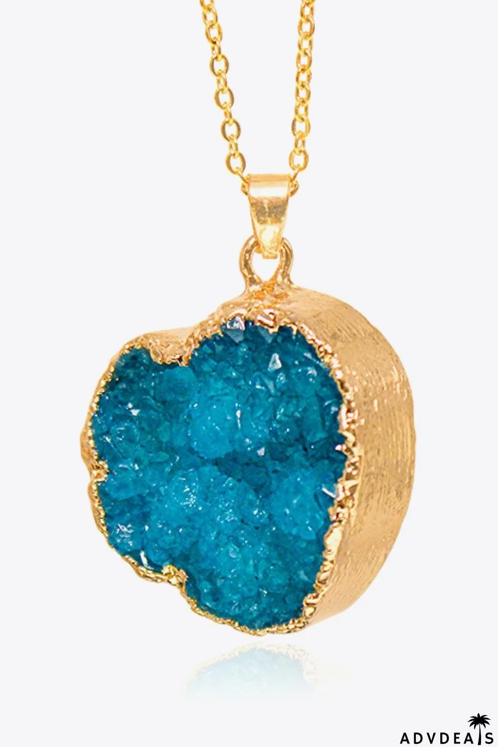 Contrast Heart Druzy Pendant