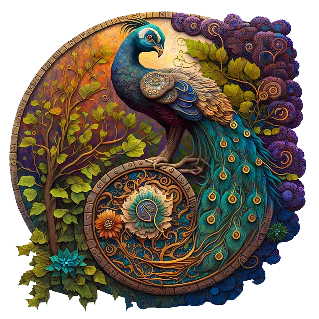 Enchanting Peacock Wooden Jigsaw Puzzle