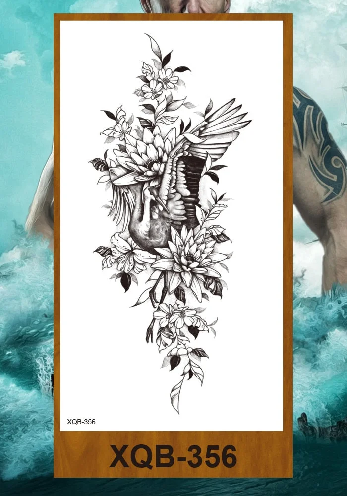 Temporary Tattoo Stickers Woman Girl Arm Chest Neck Ankle Fake Tatoo Flower Cute Flower Fox Owl Elephant Deer Horse Hummingbird