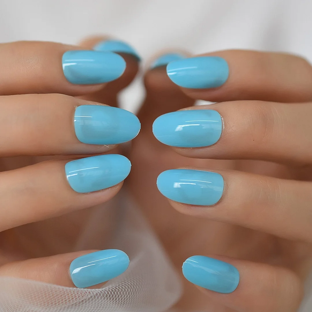 Natural Nude Purple French False Fake Nails Press on Leopard Nails Art Tips Daily Office Finger Wear Manicure Tool 515-1-Nail Inspo