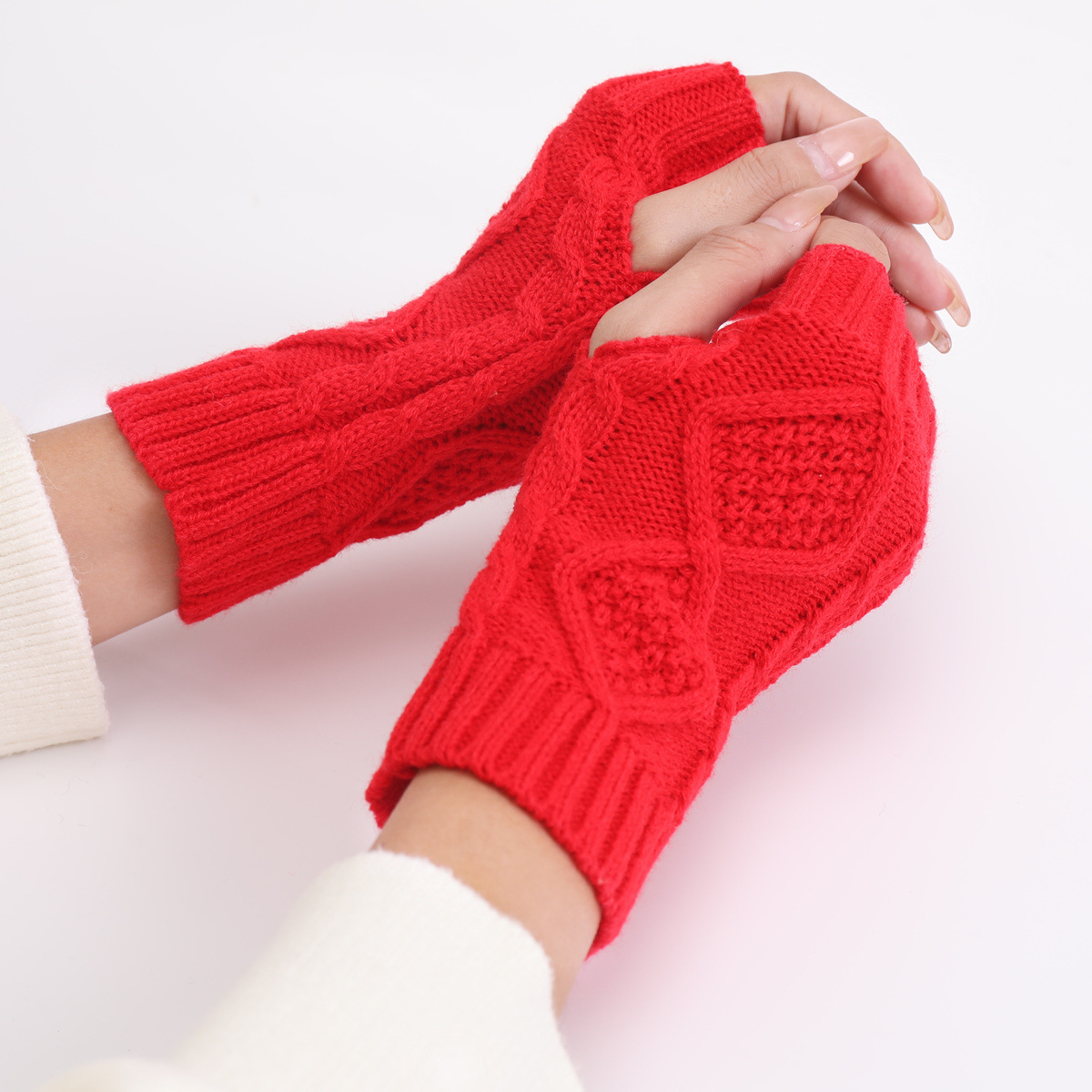 Retro Plaid Half Fingerless Gloves