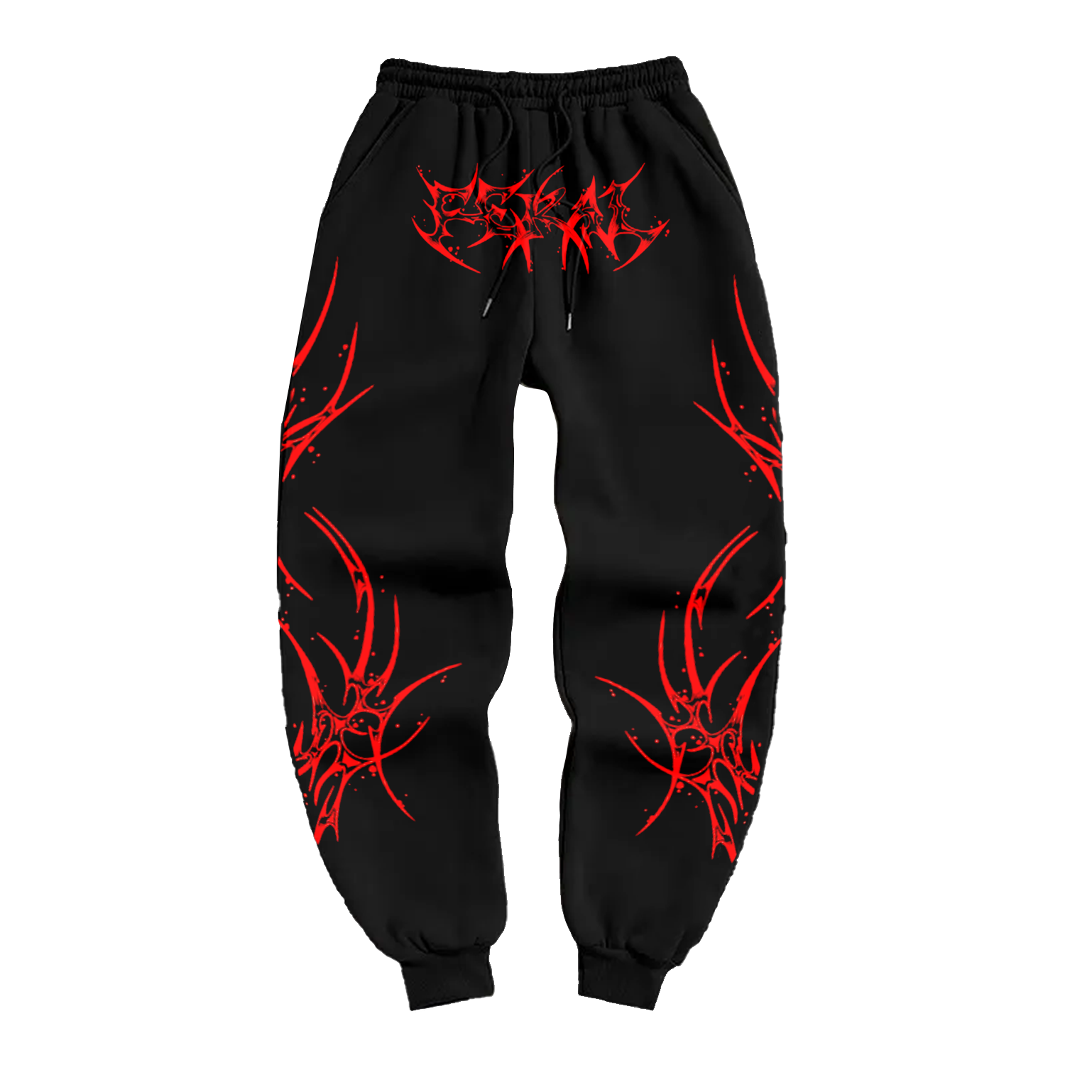 Street Style Spider Web & Splatter Print – Jogger