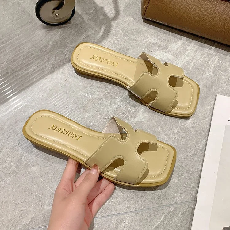 Uveng Uveng Xiangfeng Slippers Women's New Summer 2024 Summer Wears Low Heel With Skirt Temperament Women's Shoes