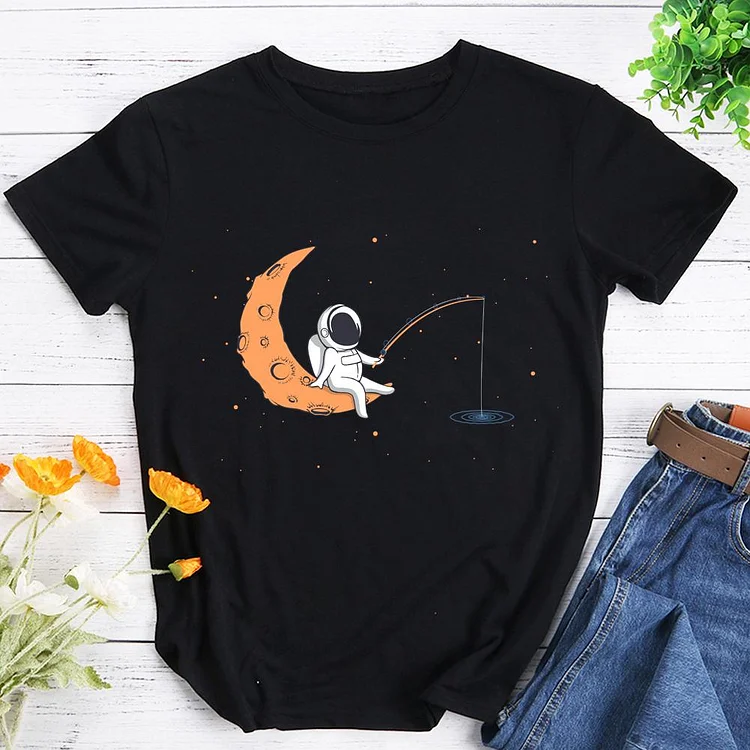 Astronaut on the moon T-Shirt Tee -603980-Annaletters