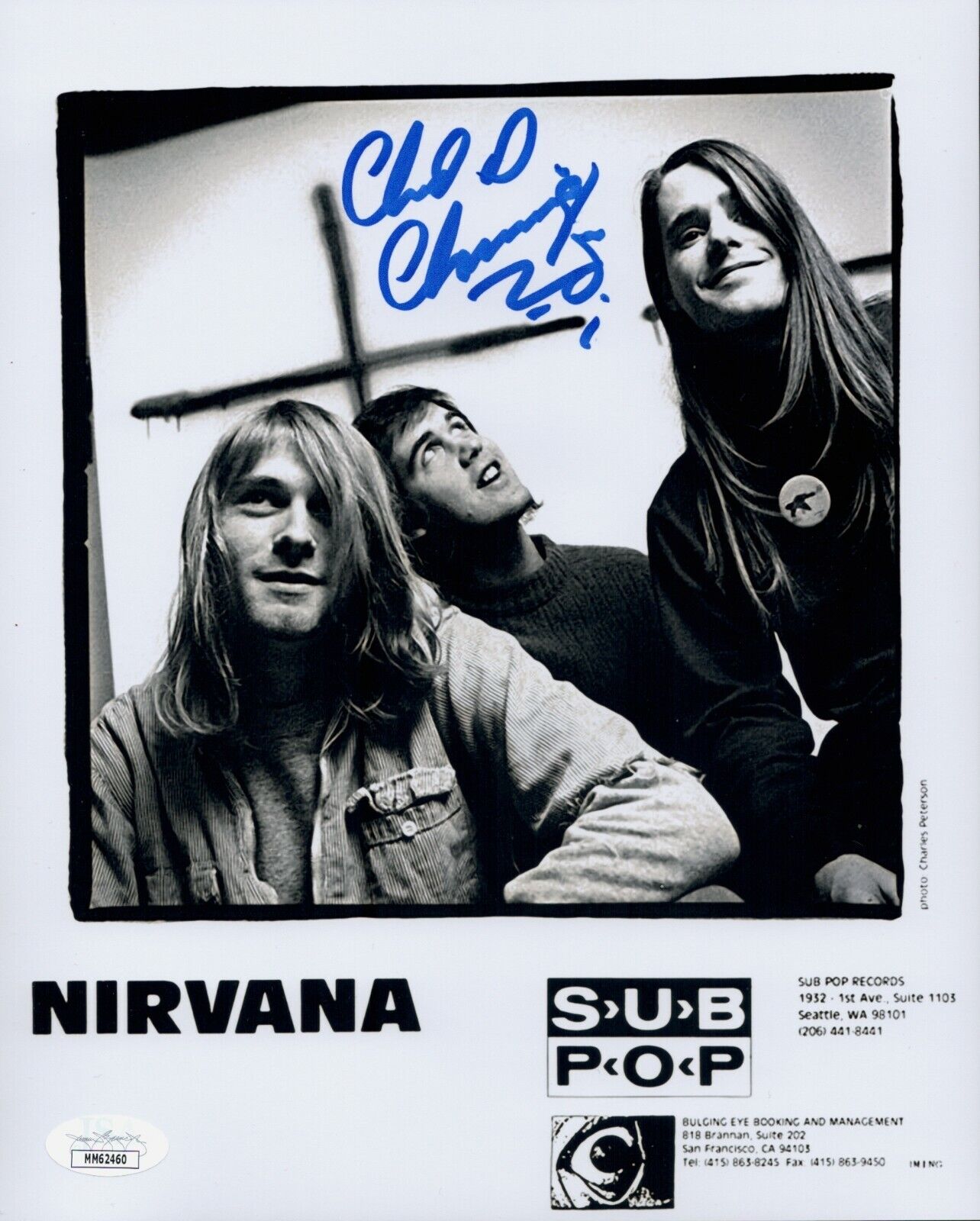 CHAD CHANNING Signed NIRVANA 8x10 Photo Poster painting IN PERSON Autograph JSA COA Cert