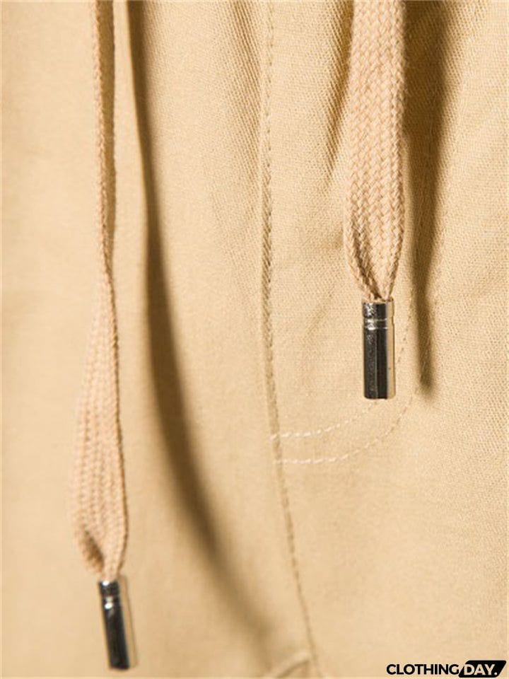 Men's Casual Multi Pockets Summer Sports Loose Drawstring Shorts